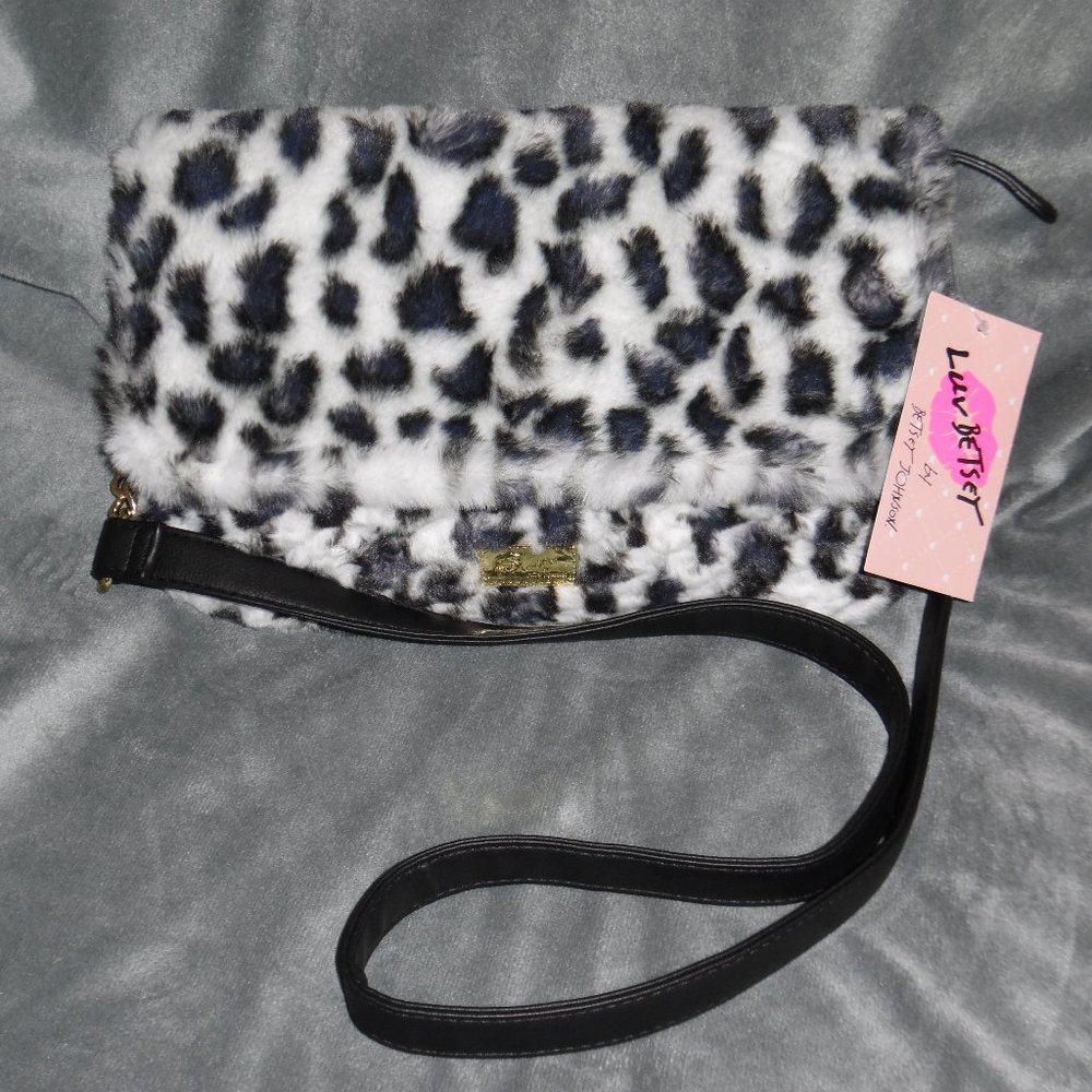 Betsey Johnson Jayla Leopard Faux Fur Bag